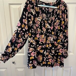 TORRID LONG SLEEVE FLORAL TOP